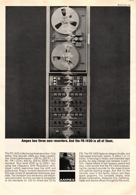 1964 Print Ad Ampex FR 1400 Reel to Reel Tape Recorder
