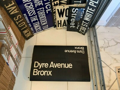 NY NYC SUBWAY ROLL SIGN DYRE AVENUE BRONX TRANSIT ART EASTCHESTER HELLS KITCHEN