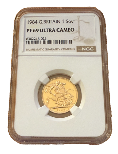 Great Britain 1984 Gold 1 Sovereign Pound NGC PF69UC