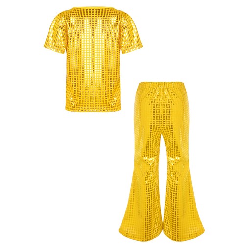 Outfit da discoteca per bambini ragazze set palco festa girocollo lucido - Foto 15 di 64