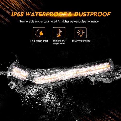 20" LED Light Bar +Pair 4" Pods 6 Modes Combo Kit For Offroad Jeep Truck 4WD - Foto 5 di 12