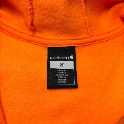 Carhartt Long-Sleeve Half-Zip Bright orange Sweatshirt size 2T - Picture 4 of 9