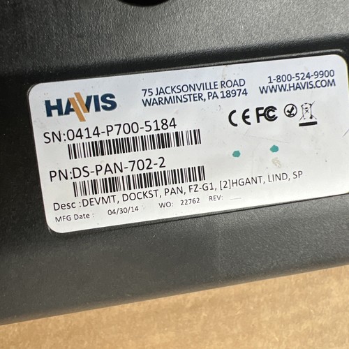 Havis DS-PAN-700 Series 702-2 Docking Station & MOUNT Panasonic Toughpad FZ-G1 - Picture 2 of 21