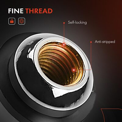 16 Pack M12x1.25mm Black Tapered Wheel Lug Nut w/ Key for Yamaha