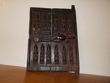 African Hand Carved Wood Dogon Door 11.5 X 15