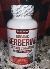 Organic Berberine with Ceylon Cinnamon 2175mg New Sealed 90 Vitamin Capsules