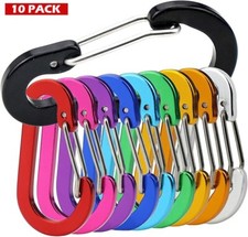 10PCS Mini Aluminum Carabiners D-Shape Spring Keychain Outdoor Hiking Climbing
