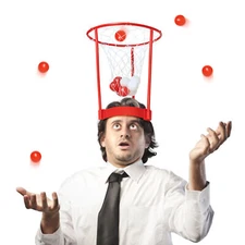 Novelty Place Head Basketball Hoop Party Game Set for Kids & Adults Headband