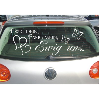 Aufkleber Hochzeit Ewig dein mein uns Just Married Autoaufkleber Sticker 4
