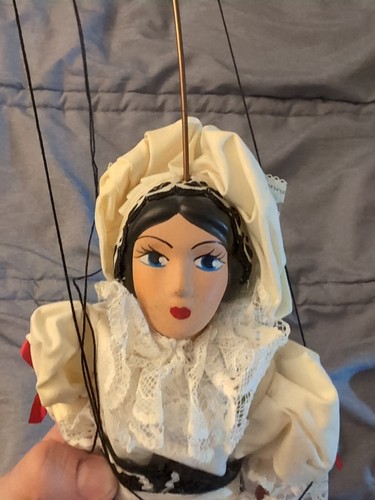 Porcelain Vintage Marionette Puppet Femal Handcrafted - Picture 2 of 9