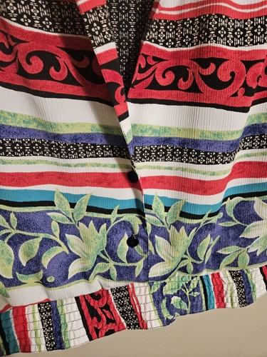 Alfred Dunner Multi Color w/ Elastic Waist Blouse SIze 12 Petite - Picture 4 of 9