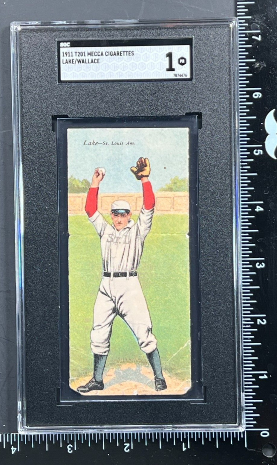 1911 T201 Bobby Wallace (HOF) & Joe Lake Mecca Double Folders, SGC 1, STL Browns