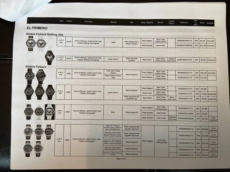 Reloj Zenith Manual Listas de Precios Guías 2011-2014 (Colección de 5 Listas de Precios) Foto 4 de 4
