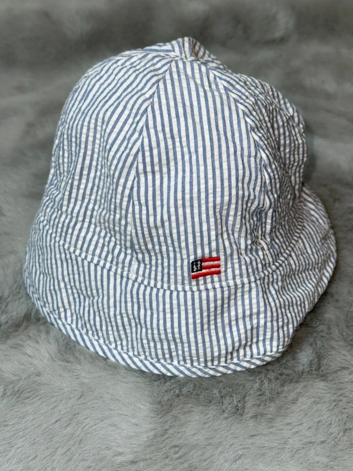 Janie and Jack Toddler 18-24 Months Striped American Flag Bucket Sun Hat - Image 2 of 4