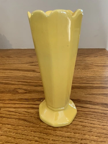 Frankoma VASE octagonal #38 Yellow 6.5 inch Pre-owned