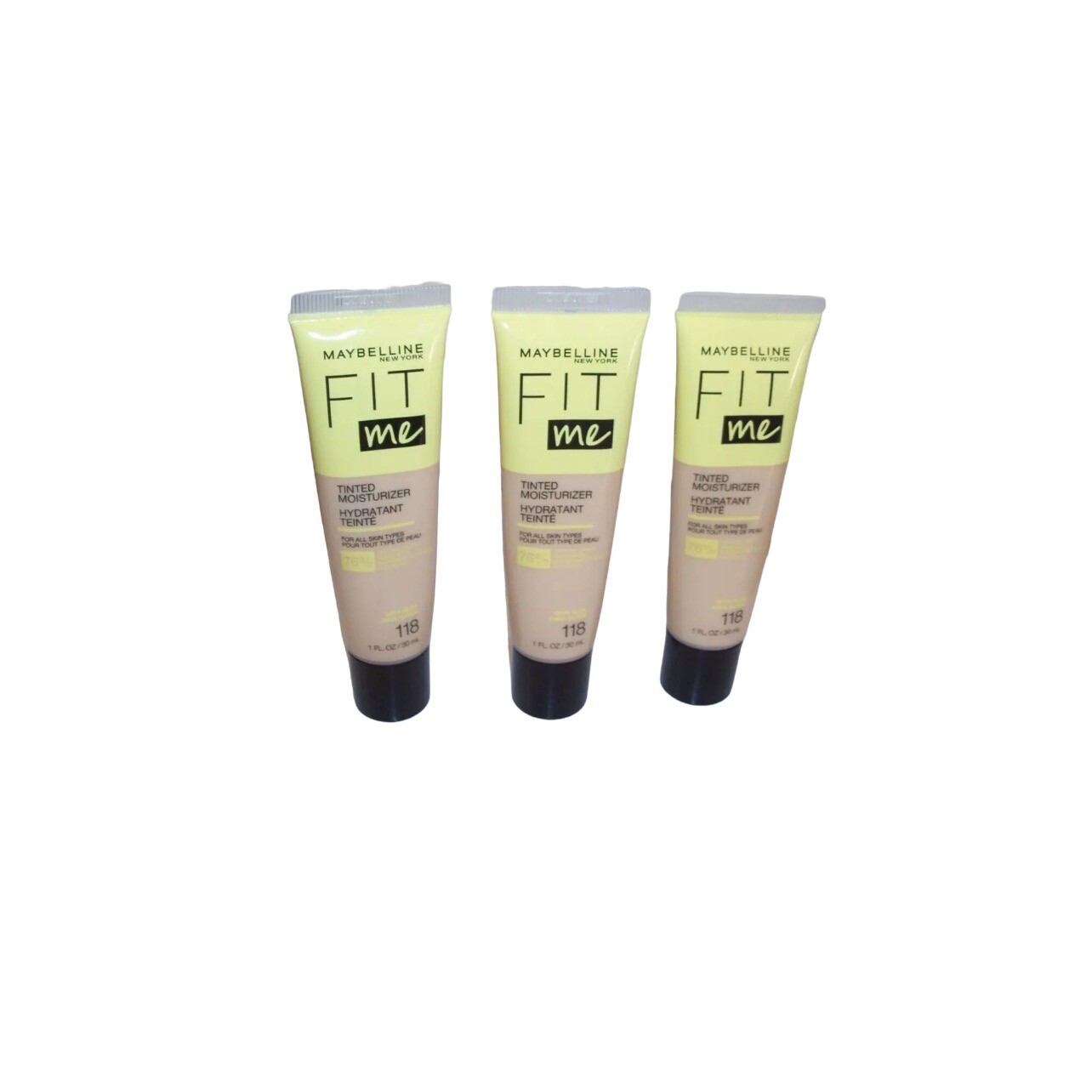 Maybelline New York Fit Me Tinted Moisturizer Shade 118 with Aloe 3 Pack