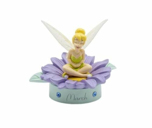 TINKER BELL BIRTHSTONE MARCH SCULPTURE ORNAMENT 9CM WIDDOP AND CO - Picture 1 of 2