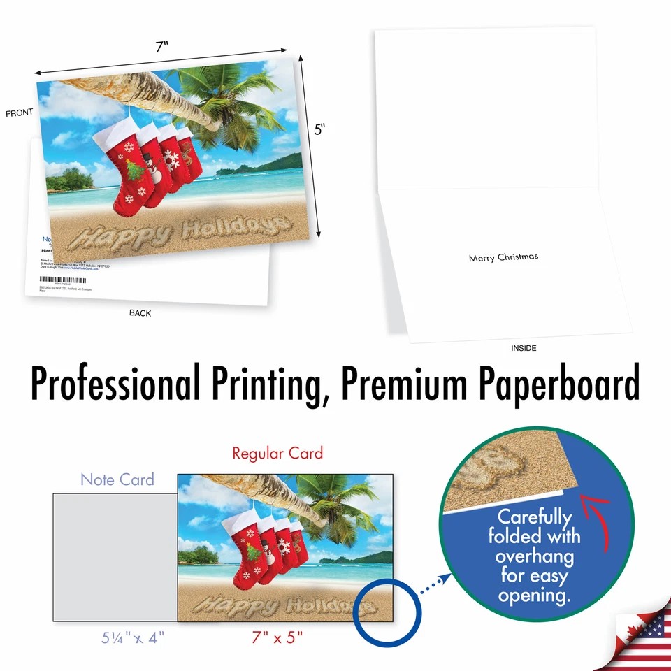 12 tarjetas de Navidad (1 diseño, 12 tarjetas) - Season's Beachin' B6651JXSG Foto 2 de 4