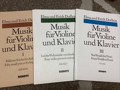 Musik für Violine und Klavier Heft I bis III kleine Stücke Elma Erich Doflein