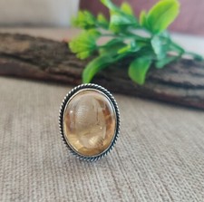 Beautiful Citrine Gemstone Ring 925 Sterling Silver Statement Ring Lovely Ring