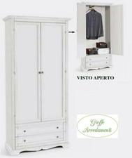 ARMADIO 2 ANTE + 2 CASSETTI SALVASPAZIO P.40 COLORE NOCE O LACCATO BIANCO FE517