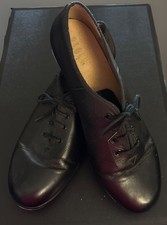BLOCH BLACK LEATHER STRING UP TECHNO TAP SHOES SIZE 10