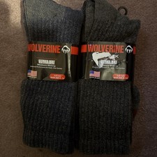 Wolverine Men's Ultra Dri Crew Socks 2 Pair Pack One Size Brown USA New 