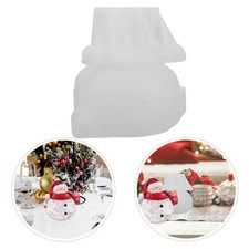 Epoxy Molds Silicone Resin Jar with Lid for Figurines Cute Snowman