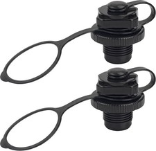 2 Pcs Inflatable Boat Valve, Spiral Air Plug Replacement Medium, Black