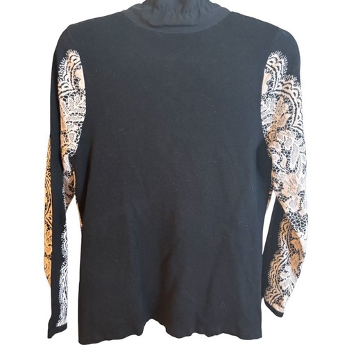 Zenergy by Chico’s Jacket Womens Size 2 Lg Jacquard Lace Print Classic Victorian - Picture 5 of 9