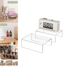 Acrylic Display Risers 6 x 4.3 x 2 Inch Clear 2 Pack Sturdy Stand for Figures