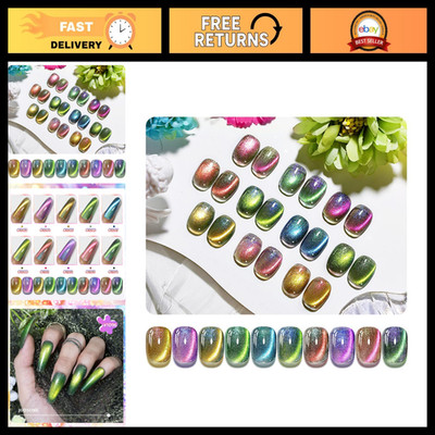 10 Colors Cat Eye Gel Nail Polish Set - Base & Top Coat, Magnet Stick, DIY Art