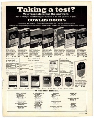 Cowles Books Vintage Magazine Ad 1969 Study Guides Test Prep Look Magazine AD040