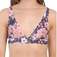 COSABELLA Never Say Never Tall Triangle Bralette Navy Pink Floral Lace S M NEW