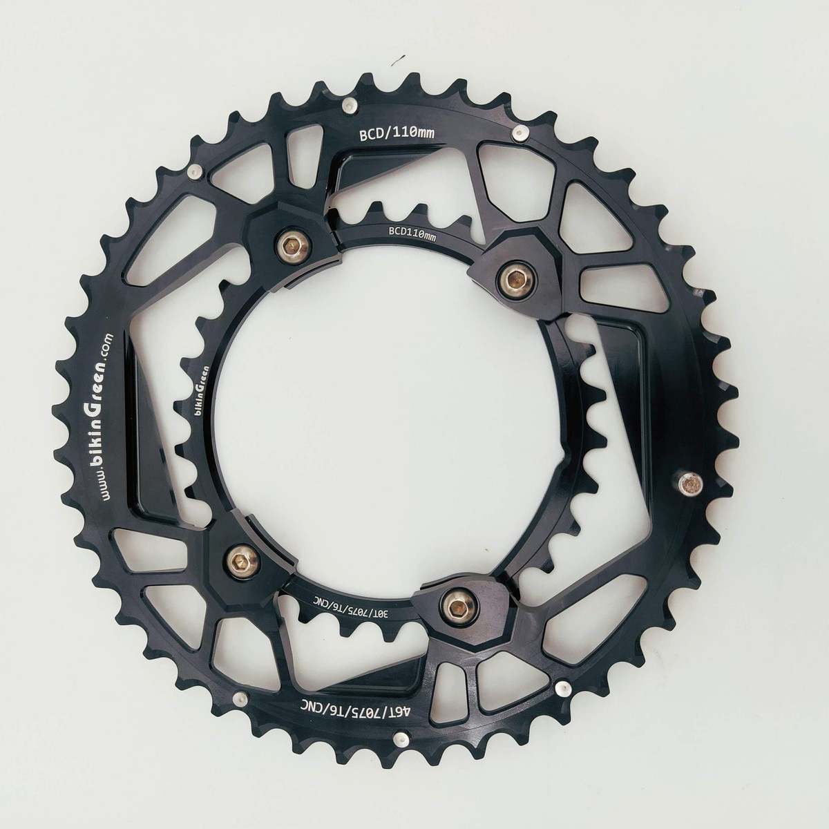 bikinGreen CNC Chainring 46/30T FoR Shimano 4 Arm 10-12 Spd Road
