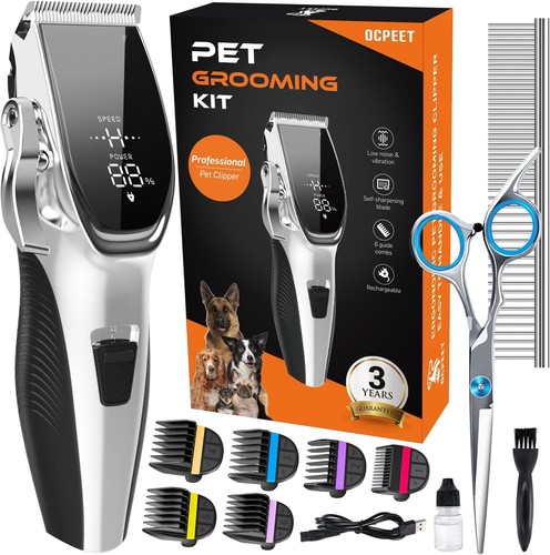 Buy Professional PET CLIPPERS Dog Grooming Kit Heavy Duty Trimmer Thick Hair US – Best Price & Deal