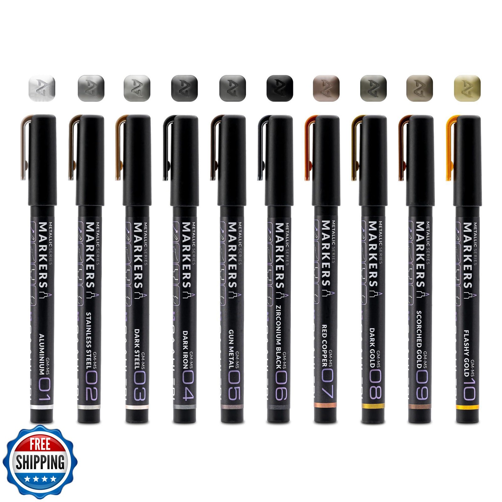 Gaahleri Water Based Acrylic Ink Metallic Series Markers GM-