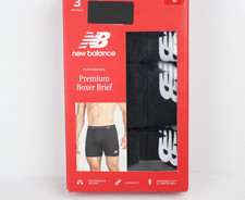 New Balance Men's 3 Pack Premium 6-inch Boxer Briefs Performance Black Wicking
