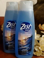 2 Zest Ocean Wave Body Wash - Enriched with Sea Minerals - Rich Lathering Cleans