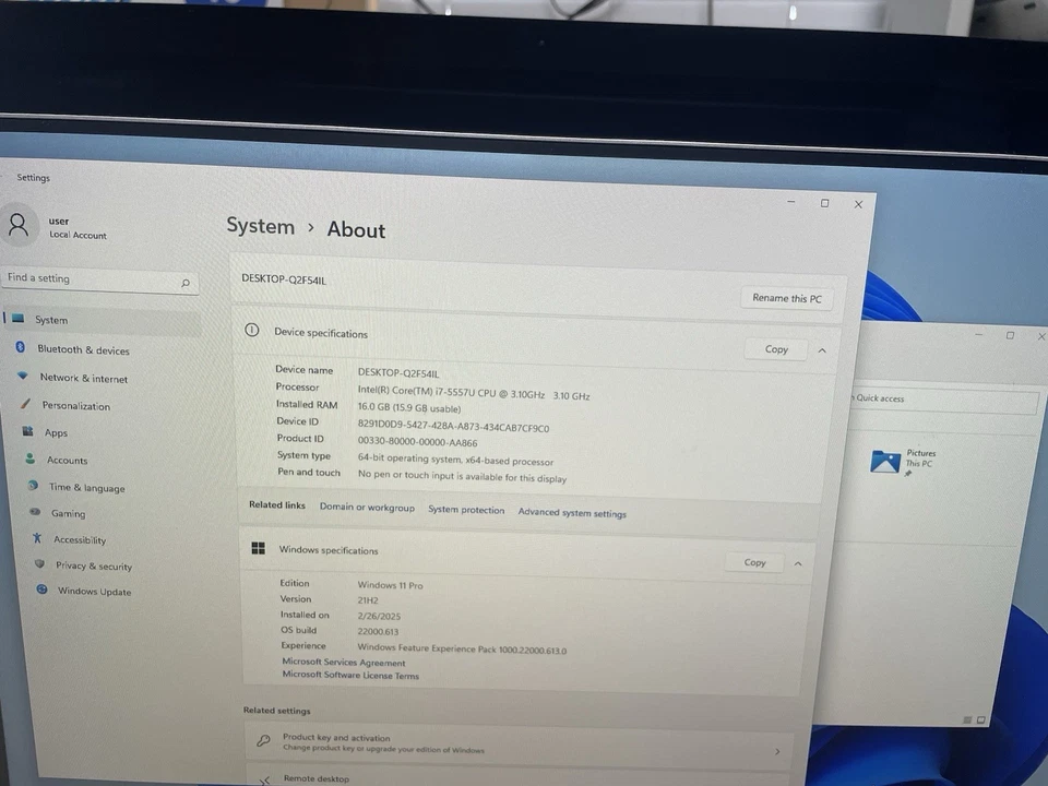 英特尔 NUC5i7RYH i7-5557U 3.10GHz 16GB RAM 120GB 固态硬盘 WIN11 Pro 带电源 Sply/HDMI — 第 3/4 张图片