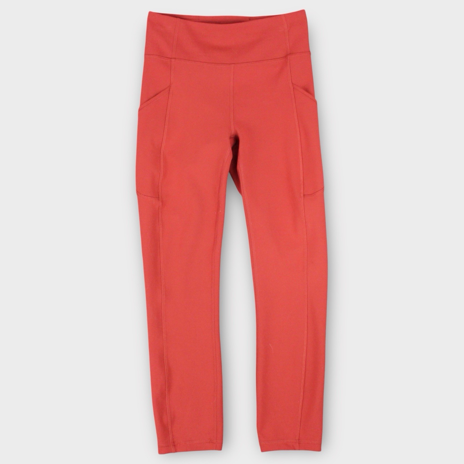 Lululemon Invigorate High Rise Tight Leggings Orange Women’s Size 4 Pockets