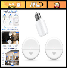500W Motion Sensor Light Bulb Socket, 2 Radars, 260FT Detection Range