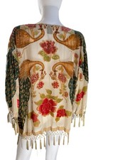 Multi Color ARTDECO STEVIE NICK'S STYLE VELVET GYPSY BOHO Duster Kimono L