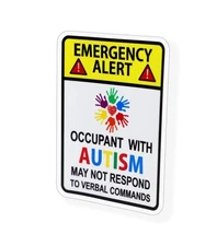 Emergency Alert Occupant with Autism Sticker Car Safety Vinyl Decal for Child...