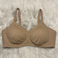 Honeylove 38B/C Bra Tan Crossover Wireless Back Closure Removable Pads Large
