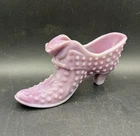 Vintage Fenton Glass Shoe Raspberry Hobnail RARE Milk Glass