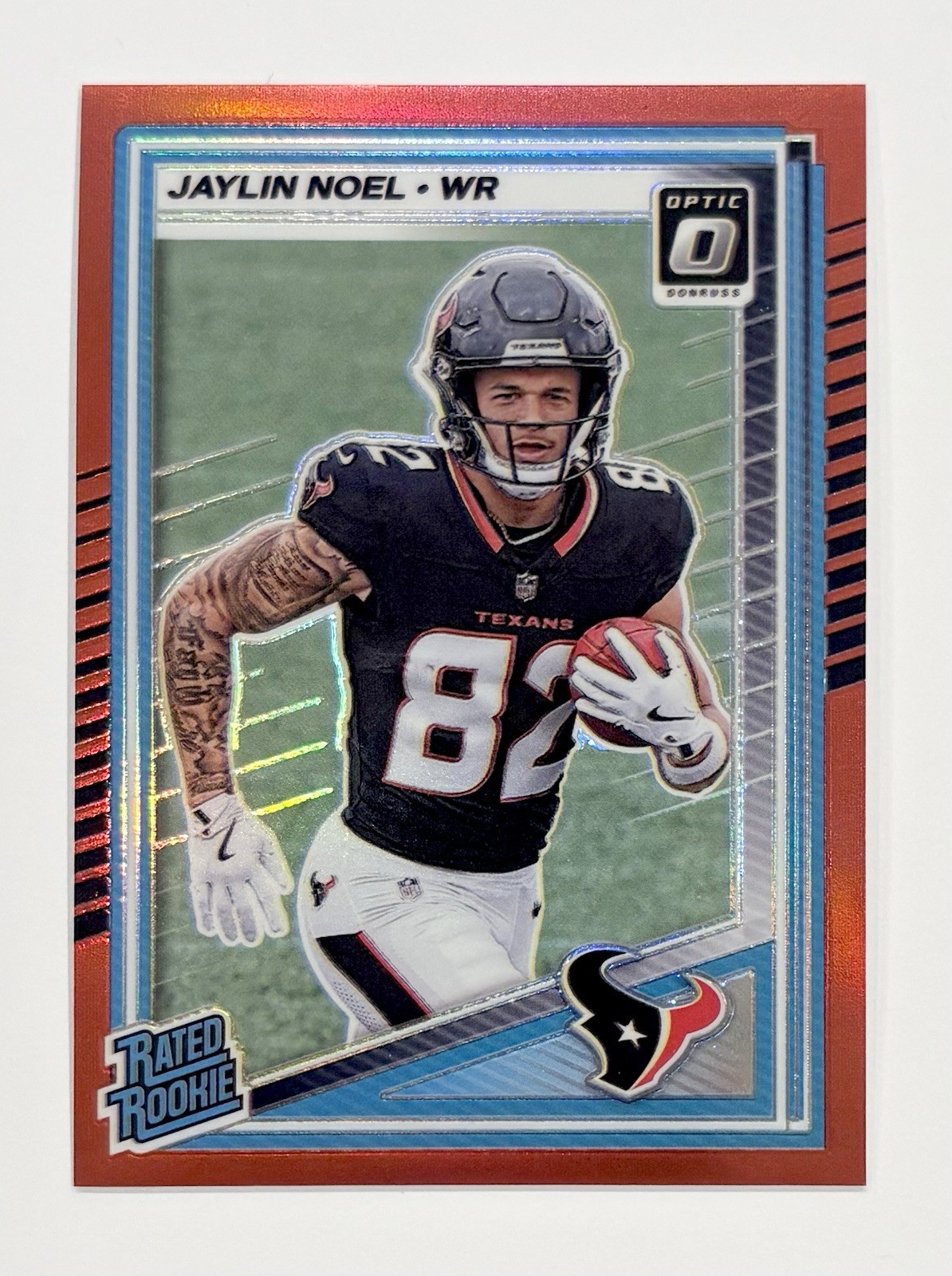 2025 Panini Donruss Optic Rated Rookie Jaylin Noel #241 Red Prizm /149 Texans RC