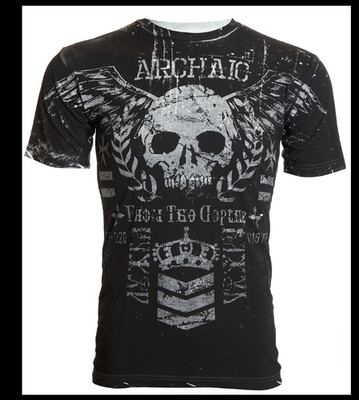 ARCHAIC by AFFLICTION Black BLOODY HANDS Short Sleeve Slim Fit Y2K T-shirt NWT