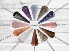 Pendulum Crystals, Divination Tool, Energy Work, Reiki, Grid ,Dowsing, 35 Types