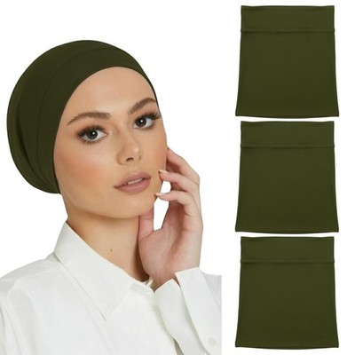 3er Pack Unterschal Schlauch Haube Mütze Damen Premium Dehnbar Hijab Haar Halstuch